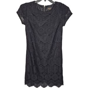 Laundry By Shelli Segal Black Lace Lined Mini Dress Size 4